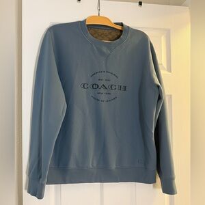Coach Men's Slate Blue Crewneck Sweater